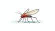 Cartoon doodle linear midge fly isolated on white b