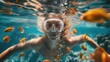 © Helga P-A. - Young woman snorkeling underwater in tropical coral reef with fishes. Snorkeling concept