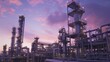 © Bijac - Industrial view of an oil refinery at dawn, showcasing the complexity and scale of energy production facilities