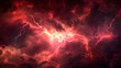 A close up of a lightning storm with a dark sky in the background generative ai