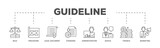 Fototapeta  - Guideline infographic icon flow process which consists of rule, procedure, legal document, standard, administration, advice, finance, marketing icon live stroke and easy to edit 