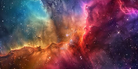 vivid cosmic nebula with an array of colors and stars.