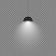lamp shining with bright white light on a transparent background. decor for room vector illustration