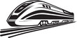 Turbo Thrust Dynamic Emblematic Design for High Speed Train Speedy Shuttle Streamlined Black Logo with Bullet Train