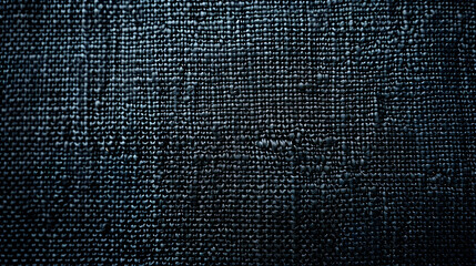 Canvas Print - A macro shot of a navy blue fabric texture showing the intricate details of the weaving process