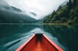 Canoeing on a serene, glassy lake photography