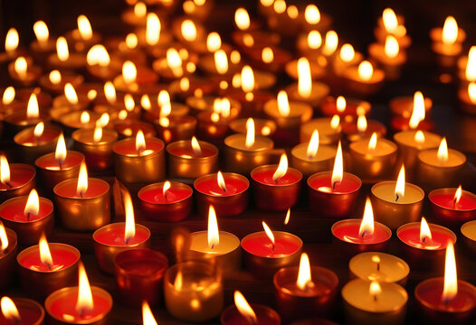 Candles in a Christian Orthodox church background.