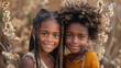 Two cheerful African American sisters pose happily, commemorating special bond of Siblings Day