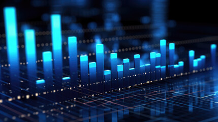 Forex Trading Chart in Blue Hue