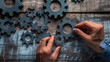 © GraphixOne - A person arranging a puzzle of gears, representing integrating technology into business workflows