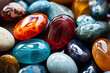 smooth colorful stones super macro сreated with Generative Ai