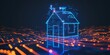 attractive picture illustrating the idea of a virtual house icon, signifying a smart home technology and management application,