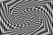 Siatkowy rozmyty wzór w biało - czarnej kolorystyce ze spiralnym wirem w centrum - abstrakcyjne tło graficzne