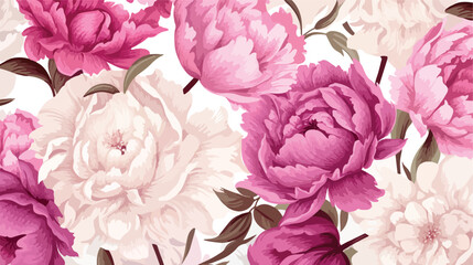  Seamless floral pattern with Peony. 