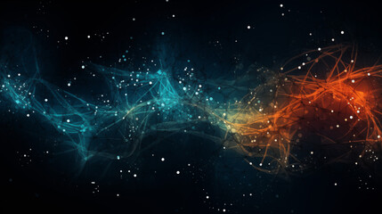 Abstract digital dark background. Applicable for education, science and technology.