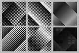Fototapeta  - Geometrical square pattern background set - abstract  vector design