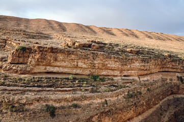 Sticker - Canyon in Mides Oasis, Tozeur Governorate in Tunisia near the border with Algeria