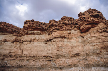 Sticker - Canyon in Tamerza also called Tamaghza Oasis in Tunisia