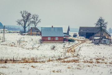 Wall Mural - Farm in Dublany village in Podlasie region, Poland