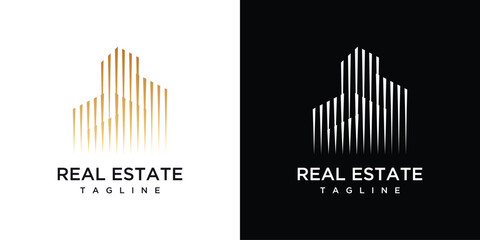 Wall Mural - Building logo design inspiration .Real estate building logo design tamplate.	