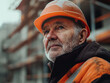 © CosmoJulia - Experienced elderly construction worker in reflective vest on site