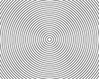 Concentric black and white circles background. Ripples texture, epicenter, sun burst, radar signal, sonar wave pattern. Simple vector illustration with hypnotic effect.