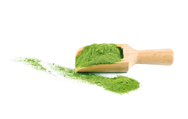 Wall Mural - Matcha Green Tea in scoop on transparent png