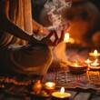  Serene Meditation with Candles at Dusk