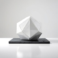 Canvas Print - White Sculpture Sitting on Table