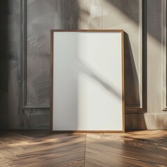 Wall Mural - Minimal Thin Wooden Frame mockup,