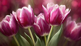 Fototapeta Tulipany - Tulipany, fioletowe kwiaty