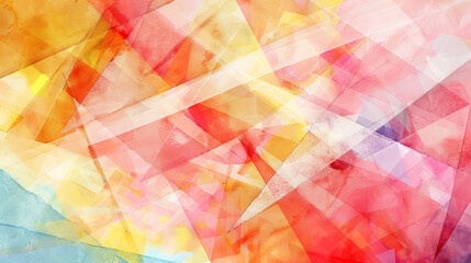 Wall Mural - Abstract watercolor background using geometric shapes in bright colors