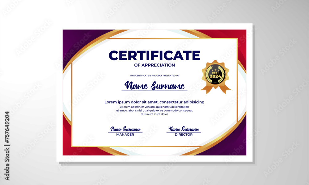 elegant gradient certificate design template Stock Vector | Adobe Stock