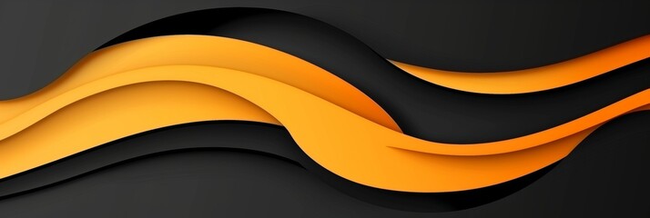 Wall Mural - Dynamic 3d abstract background with vibrant black and orange tones for creative design projects