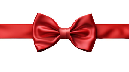 Elegant red ribbon tie with no branding or background, perfect for a sophisticated look.