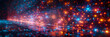 Digital Contents Concept Social Networking Services ,
 Low Level Shot of City Light Road At Night With Blurred Background 