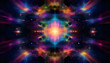 A digital artwork of a colorful cosmic portal