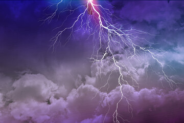Wall Mural - lightning, thunder cloud dark cloudy sky