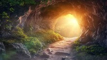 Fantasy Background With  Mysterious Fantasy Photo Background Magical Trail. Seamless Looping Overlay 4k Virtual Video Animation Background