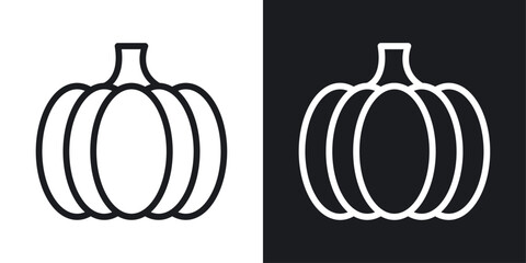 Sticker - Pumpkin Line Icon on White Background for web.