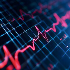 Wall Mural - An EKG readout of a steady heartbeat full screen on a modern computer.