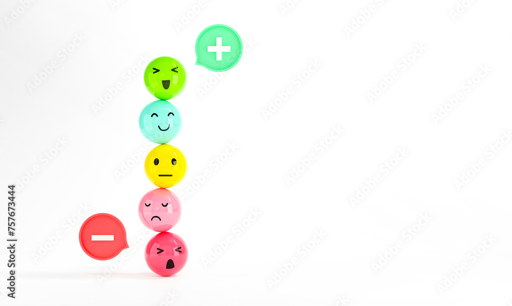 Customer choose emoji emoticons happy mood on emotions satisfaction ...