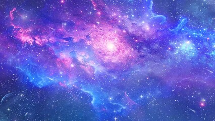 Wall Mural - amazing night sky with stars and galaxy in outer space. seamless looping overlay 4k virtual video an