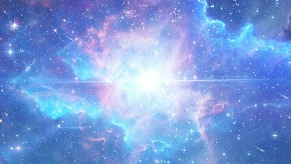 Wall Mural - the bright star supernova in the center of the nebula. seamless looping overlay 4k virtual video ani