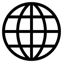 Globe Earth Vector Icon. Web Image, Website, Homepage Icon Set. Internet Globe Line Art Icon For Apps And Websites. Earth Globe Icon.