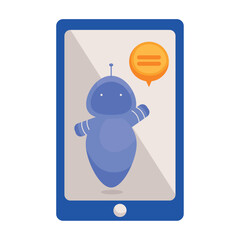 Poster - chatbot in smartphone isolated