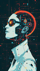 Wall Mural - Background image for a poster on AI and medicine.