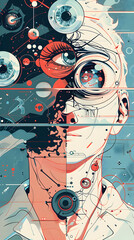 Wall Mural - Background image for a poster on AI and medicine.