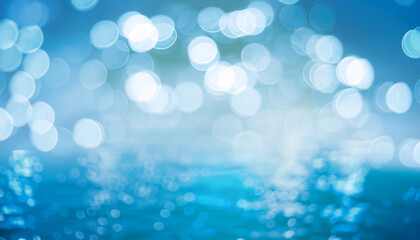 Wall Mural - Natural bokeh blue water backgrounds.