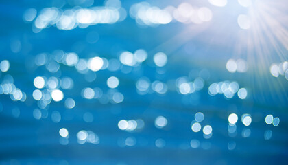 Wall Mural - Natural bokeh blue water backgrounds.